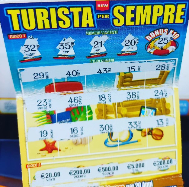 Gratta e Vinci Turista per Sempre vincita | AGIMEG