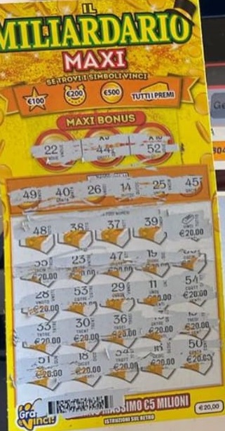 Gratta e Vinci vincita il Miliardario Maxi 16_09_23 | AGIMEG
