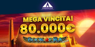 Casinò online, Cristaltec Entertainment: mega vincita da 80mila euro con la slot Book of Ra Deluxe su Betnero.it
