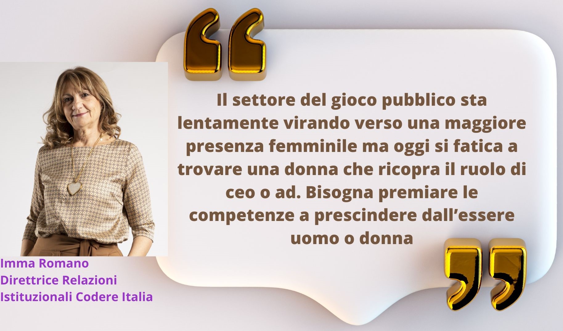 Imma Romano Direttrice Relazioni Istituzionali Codere Italia
