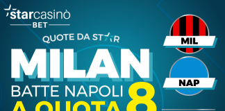 Scommesse, la Champions League su StarCasinò Bet: con Quote da Star la vittoria del Milan contro il Napoli paga 8,00
