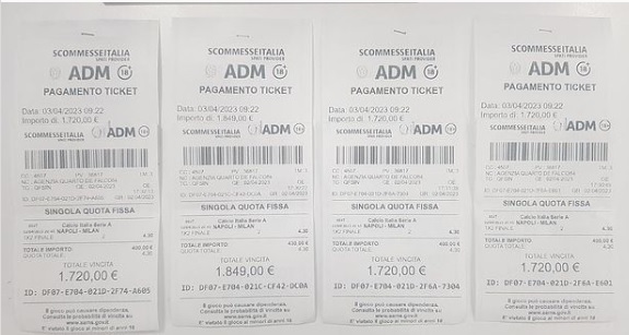 Vincita scommesse Napoli Milan | AGIMEG