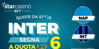 Serie A, Napoli-Inter big match di un weekend cruciale: con la promo “Quote da Star”, su StarCasinò Bet il gol dei nerazzurri è quotato a 6,00