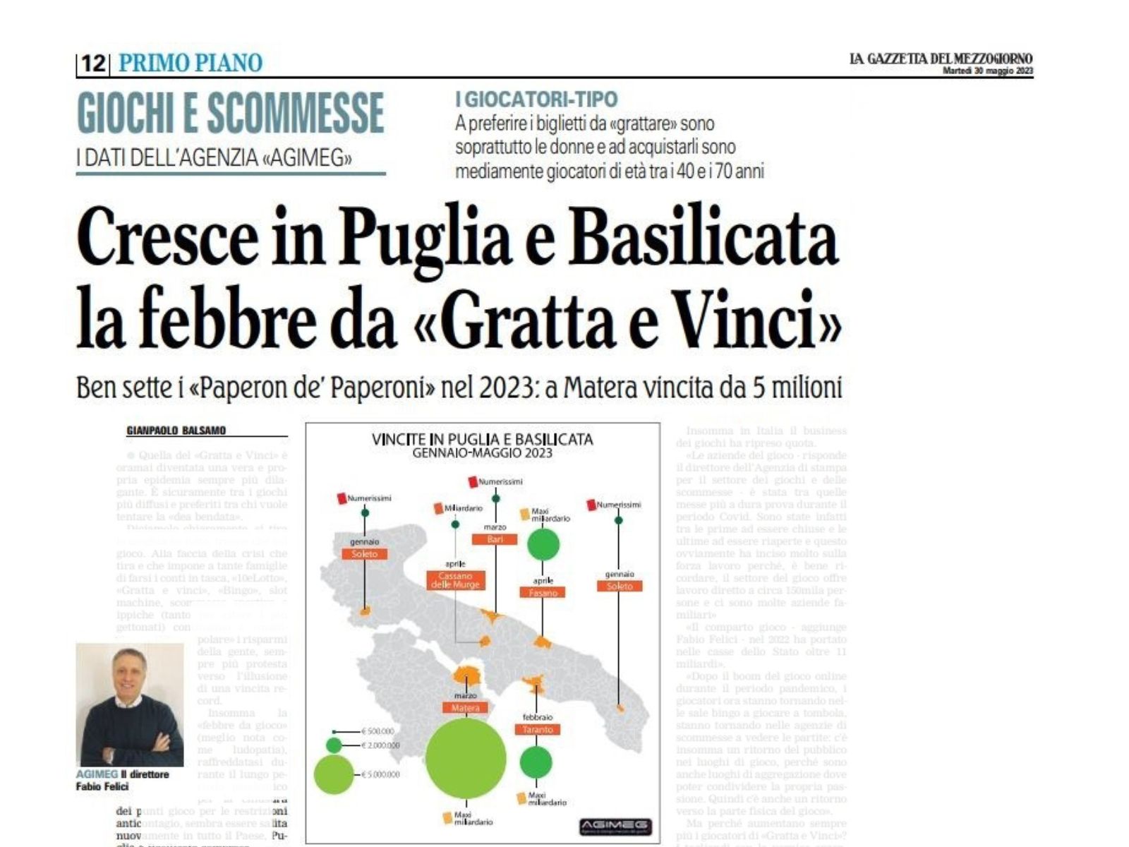 Articolo Gazzetta del Mezzogiorno | AGIMEG