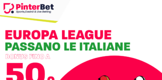 Scommesse Europa League, su Pinterbet arriva la promo “Passano le italiane”