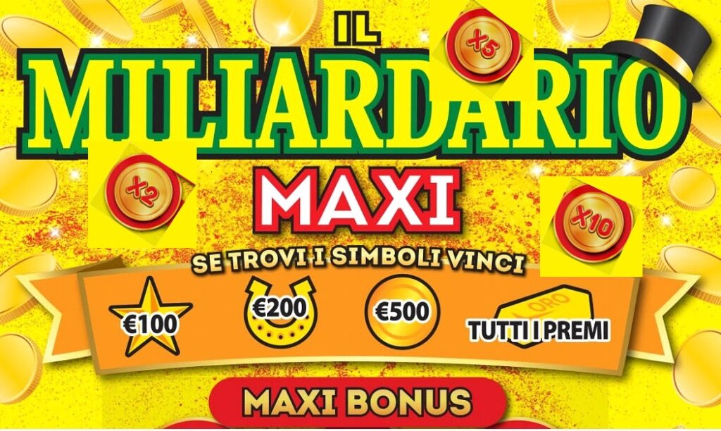 Gratta e Vinci Il Miliardario Maxi | AGIMEG Gratta e Vinci Il Miliardario Maxi
