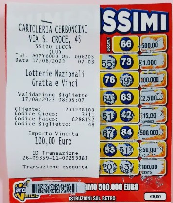Gratta e Vinci vincita Numerissimi | AGIMEG