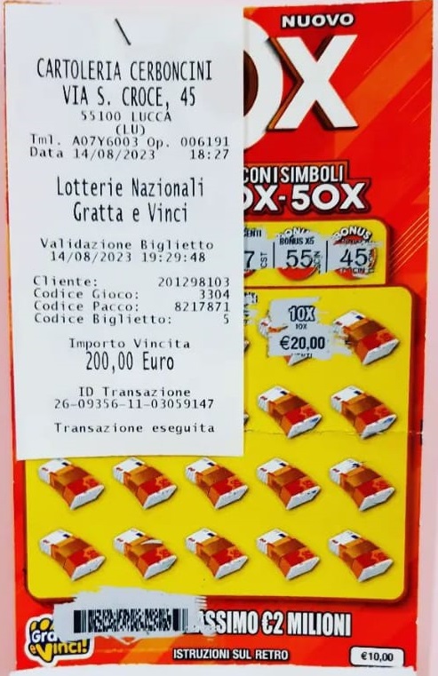 Vincita Gratta e Vinci 21_08_23 A | AGIMEG