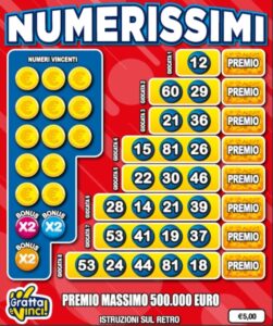 Gratta e Vinci Numerissimi tagliando 5 euro