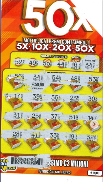 Gratta e vinci vincita 500 euro Nuovo 50X | AGIMEG