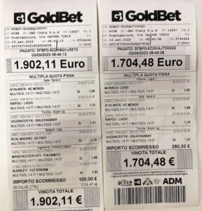 Scommesse vincita 05_09_23 | AGIMEG