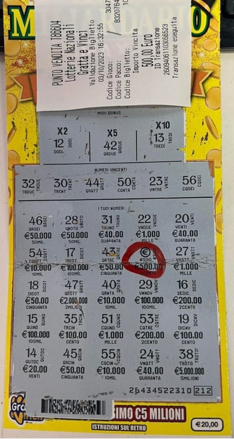 Gratta e Vinci Vincita Il Miliardario Maxi 06_10_23 | AGIMEG