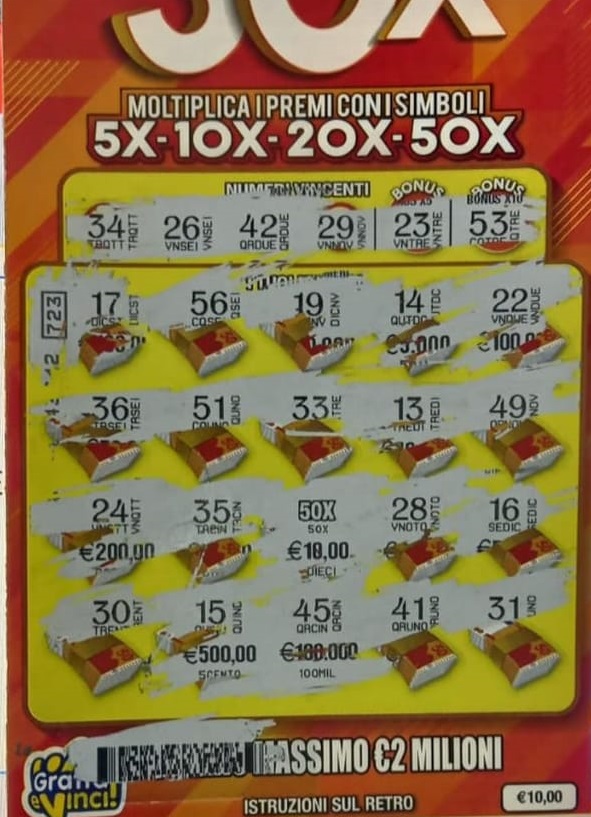 Gratta e Vinci 50x vincita