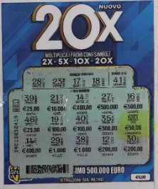 Gratta e Vinci 20X vincita 1000 euro