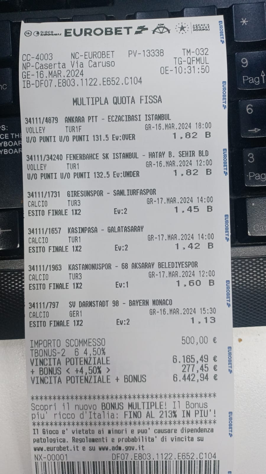 Scommesse vincita calcio