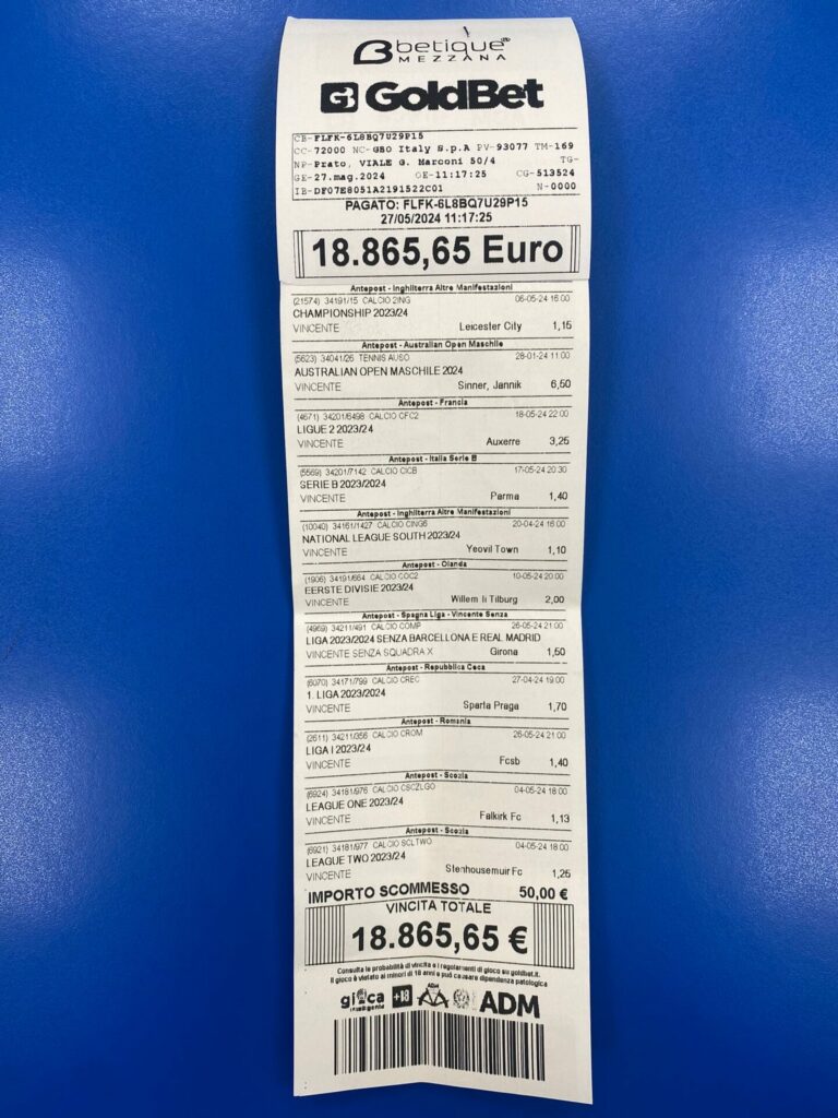 Scommesse vincita Prato