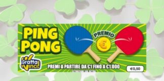 Gratta e Vinci: arriva ‘Ping Pong’, anche online. Ecco come si gioca e si vince Gratta e Vinci Ping Pong