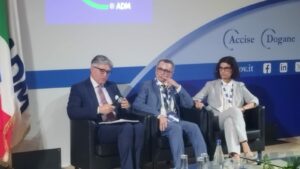 Stati Generali ADM Sessione Giochi Tavolo Rotonda Emmanuele Cangianelli presidente EGP FIPE, Emilio Zamparelli presidente FIT, Claudia Mortali Centro Nazionale Dipendenze e Doping ISS