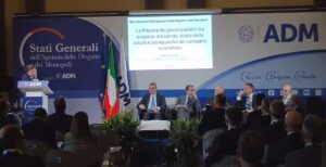 Stati Generali ADM Sessione Giochi Antonello Turturiello segretario generale regione Lombardia, Geronimo Cardia presidente ACADI, Giuseppe Melis professore LUISS Guido Carli, Riccardo Pedrizzi presidente UCID, Gennaro Schettino presidente AGIC