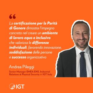 IGT Italia certificati parità di genere