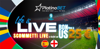 Platinobet promo Euro 2024 scommessa live