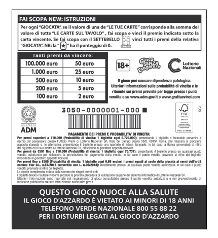 Layout Gratta e Vinci Fai Scopa New
