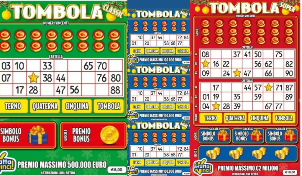 Gratta e Vinci serie Tombola Classic, Mini, Super
