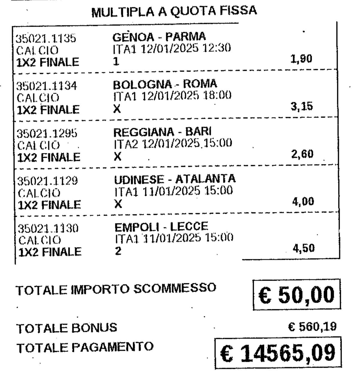 Scommesse Vincenti Snai