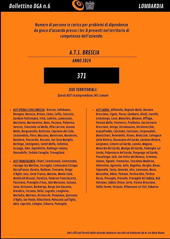 Sesto bollettino astro dipendenze brescia