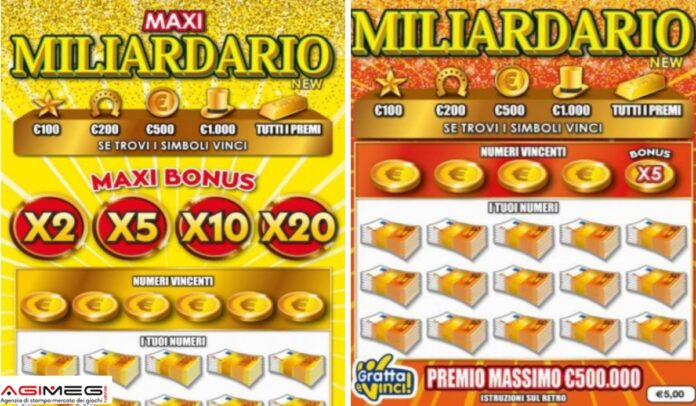 Gratta e Vinci Maxi Miliardario New e Miliardario New
