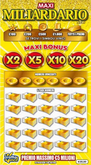Maxi Miliardario New Gratta e Vinci