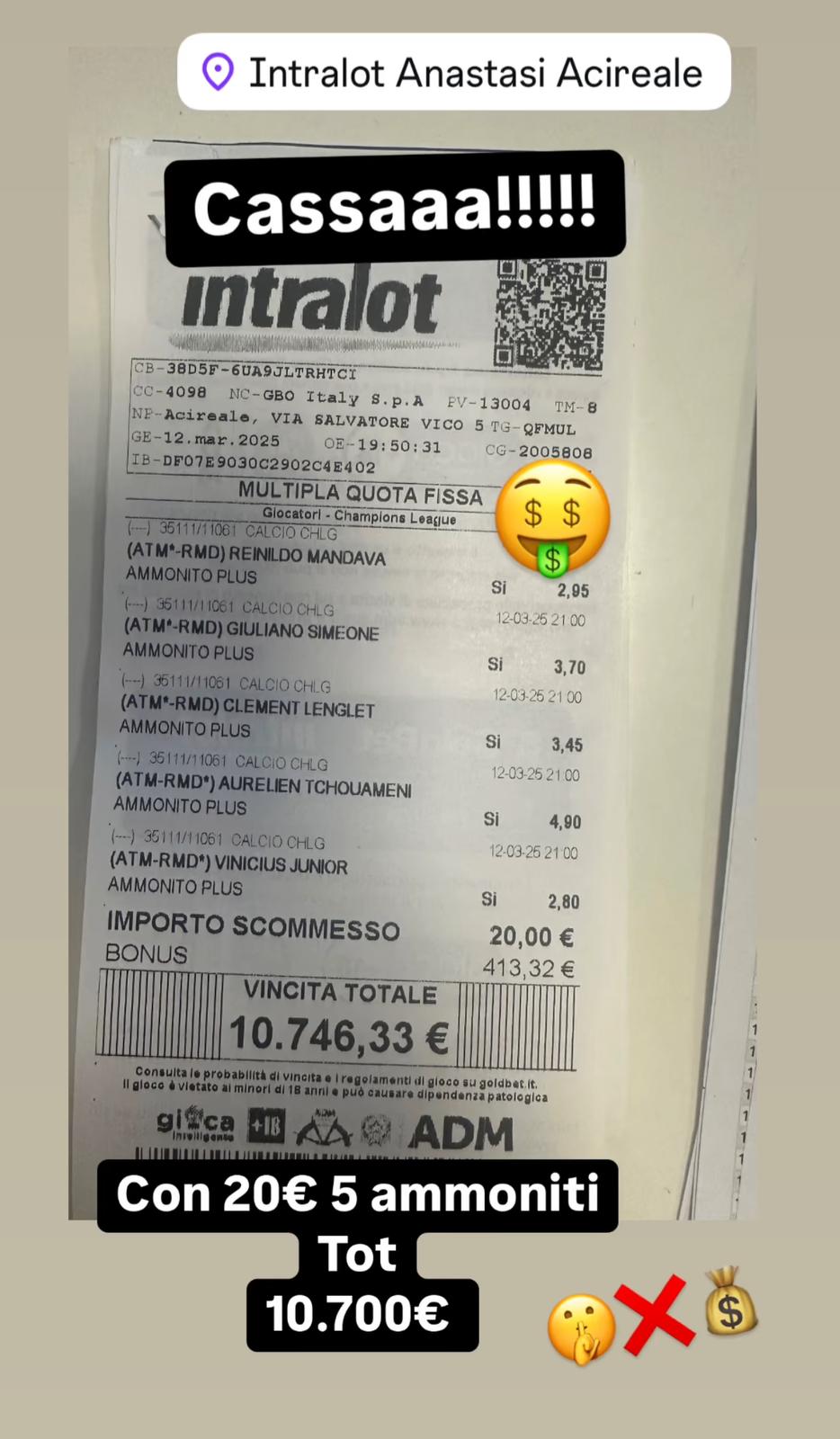 schedina vincente intralot
