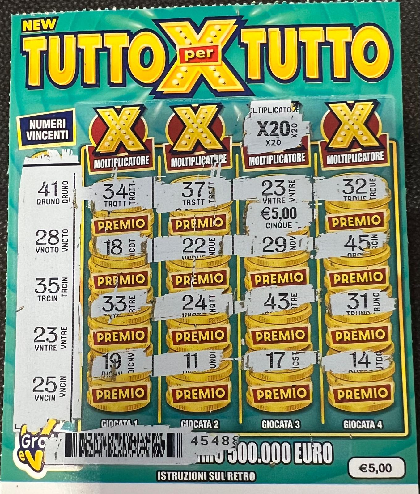 Gratta e Vinci New Tutto Per Tutto vincita | AGIMEG Gratta e Vinci New Tutto Per Tutto vincita