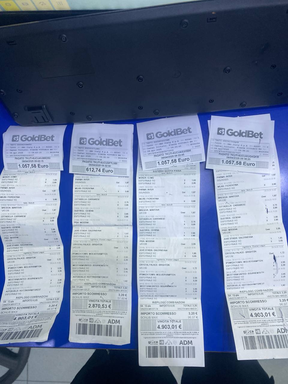schedine vincenti goldbet