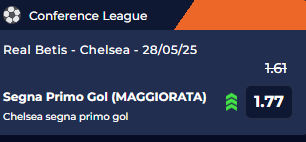 Quota maggiorata Real Betis-Chelsea