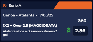 quota maggiorata atalanta-genoa