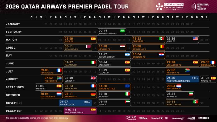 Calendario Premier Padel Tour Calendario Premier Padel Tour