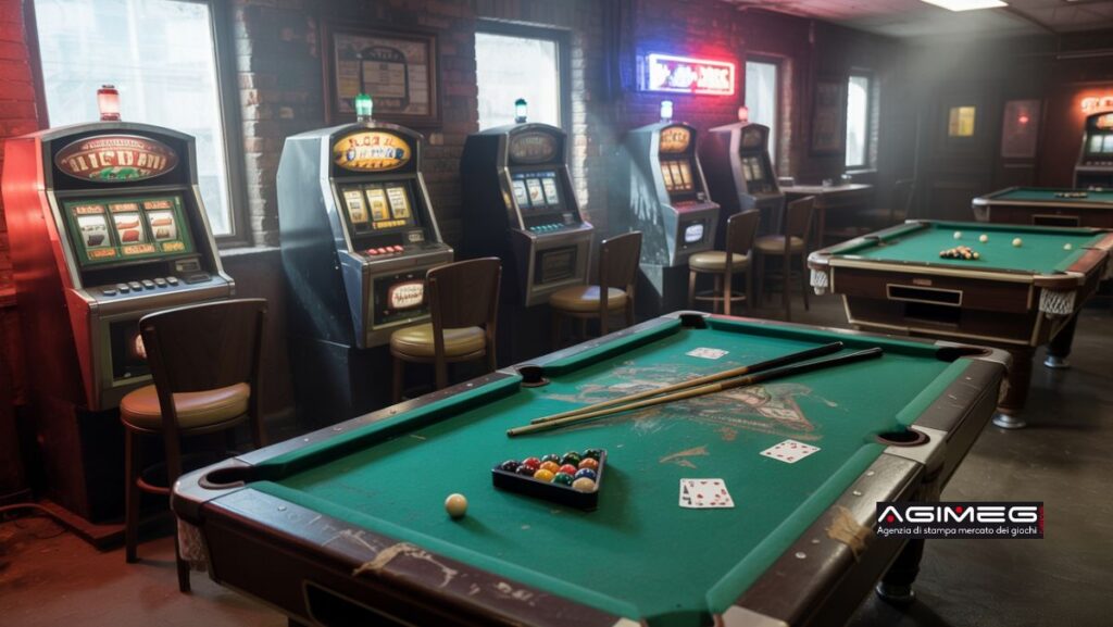 Sala giochi illegale slot e tavoli da biliardo
