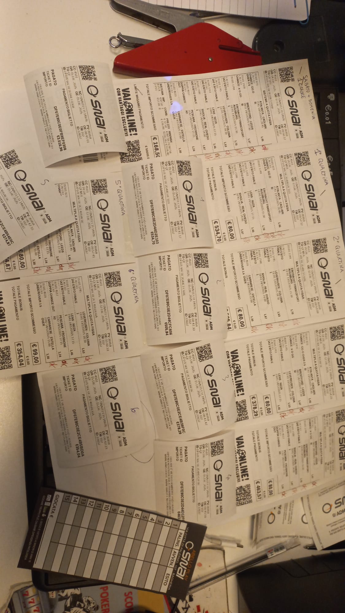 Scommesse vincita agenzia Snai Bagheria