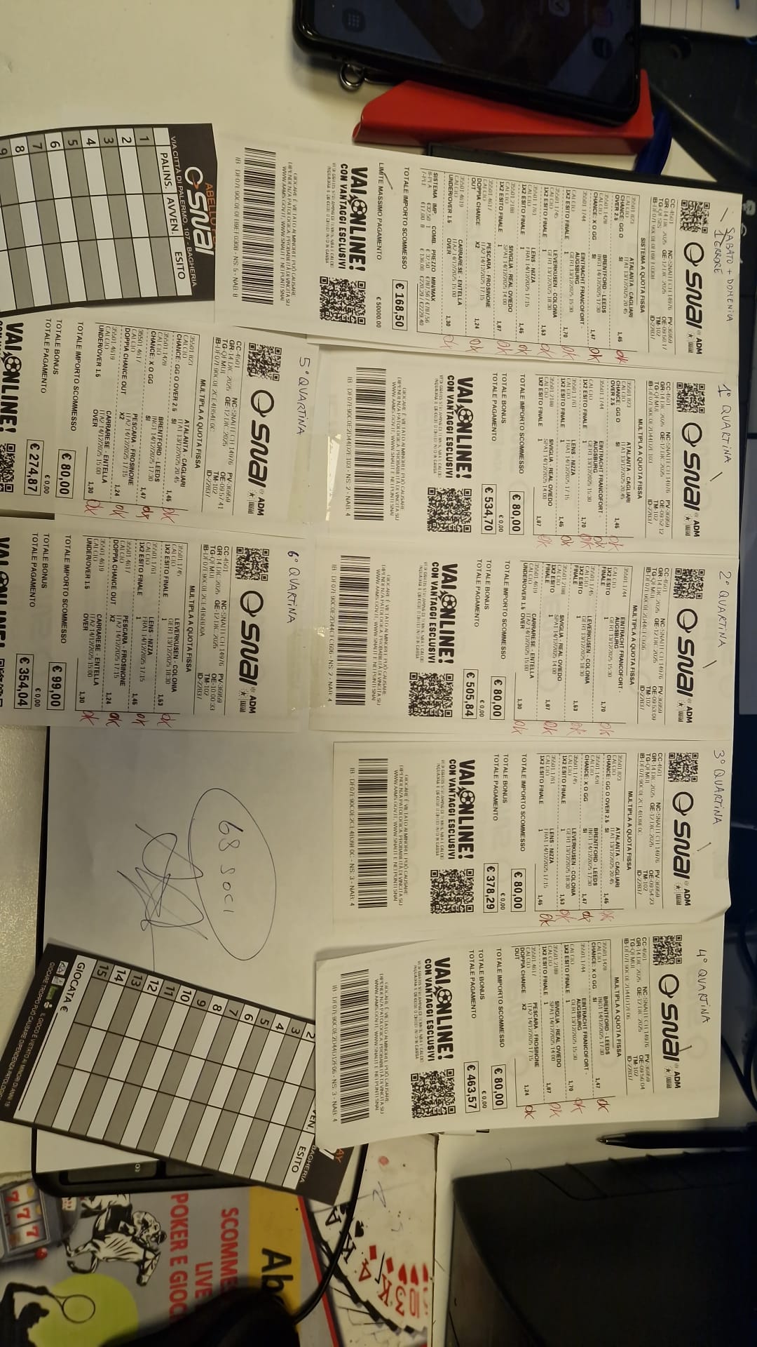 Scommesse vincita agenzia Snai Bagheria