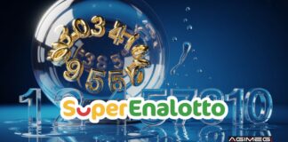 SuperEnalotto, il sistema proposto in bacheca frutta una vincita da 133.000 euro ad Eboli Conceptual infographic on SuperEnalotto 2026 statistics, showing numbers from 1 to 10 frozen and coloured lottery balls.