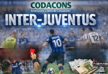 Inter-Juventus, il Codacons annuncia un’azione collettiva: “Gara da ripetere e scommesse da rimborsare” Codacons su Inter-Juventus, gara da ripetere e rimborso scommesse