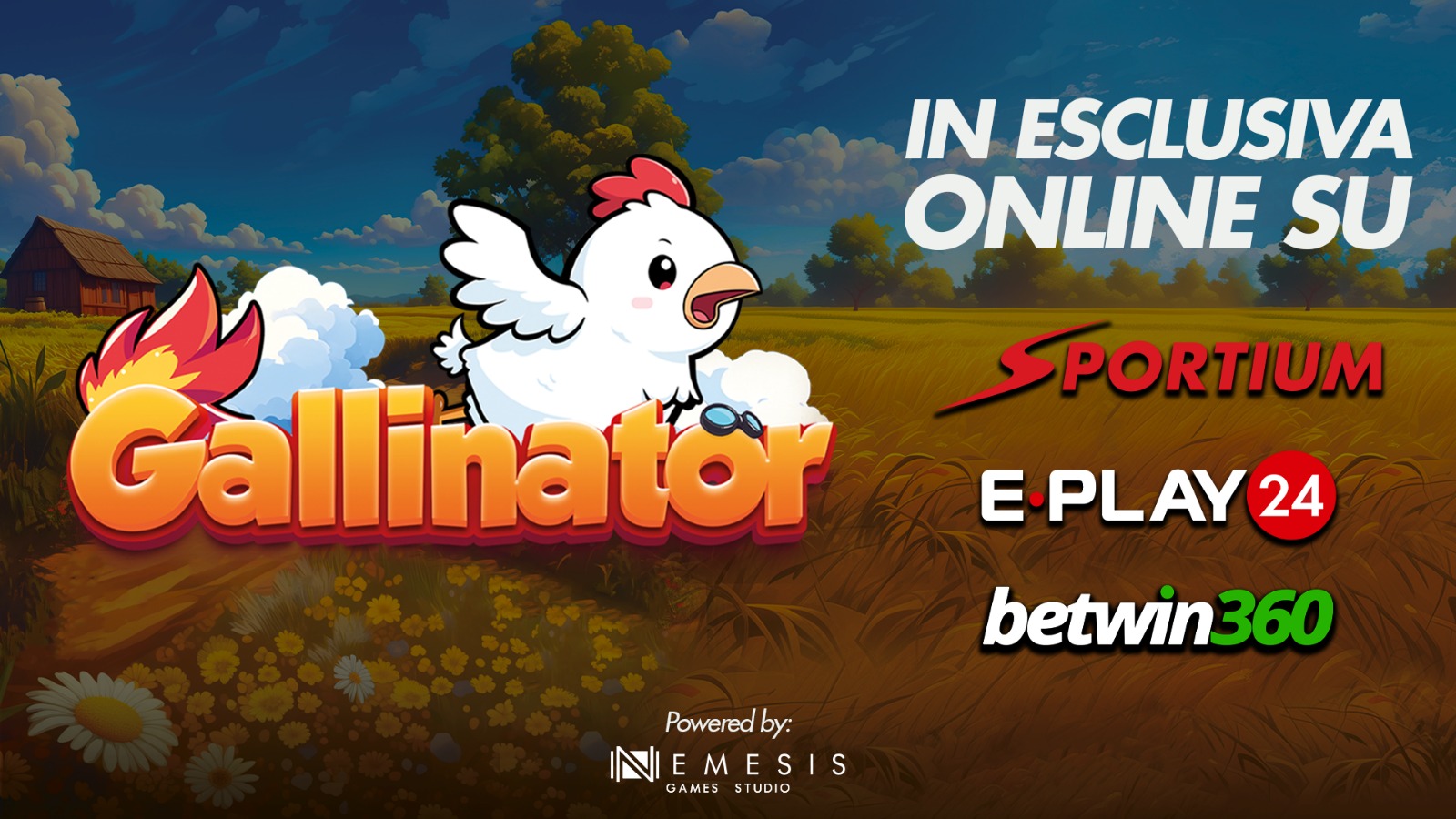 Gioco online: Gallinator di Nemesis Games Studio è su Sportium, E-Play24 e Betwin360