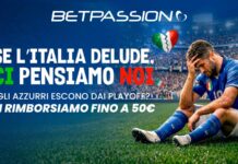 Scommesse, Betpassion rimborsa chi aveva creduto nell’Italia ai Mondiali: 16.000 euro di bonus distribuiti a più di 3.000 utenti Betpassion promo Italia Mondiali