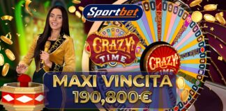 Slot online: vinti oltre 190.000 euro con Crazy Time, sul casinò di Sportbet Crazy Time Sportbet vincita