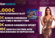Gioco online: StarCasinò rinnova l’offerta di benvenuto, fino a 2.000 euro di cashback su una selezione esclusiva di slot Starcasino offerta benvenuto