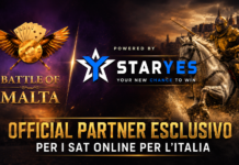 StarYes pronta al Battle of Malta 2026: team ufficiale, eventi esclusivi e nuove strategie di espansione nel poker internazionale Golden knight on a charging horse flanks a left 'Battle of Malta' emblem with wings and cards, centered by 'Powered by StarYes' branding.
