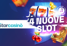 Slot online, StarCasinò: un finale di maggio esclusivo tra icone storiche e l’innovazione dei rulli Promotional banner for Starcasino announcing 4 new slots with bright graphics and a slot machine image.