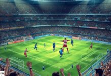 Scommesse playoff Serie B: Monza favorito a Catanzaro a 2.40 su Sportbet A packed soccer stadium during a match with players in blue and red stripes on a bright green field and cheering fans in the stands.