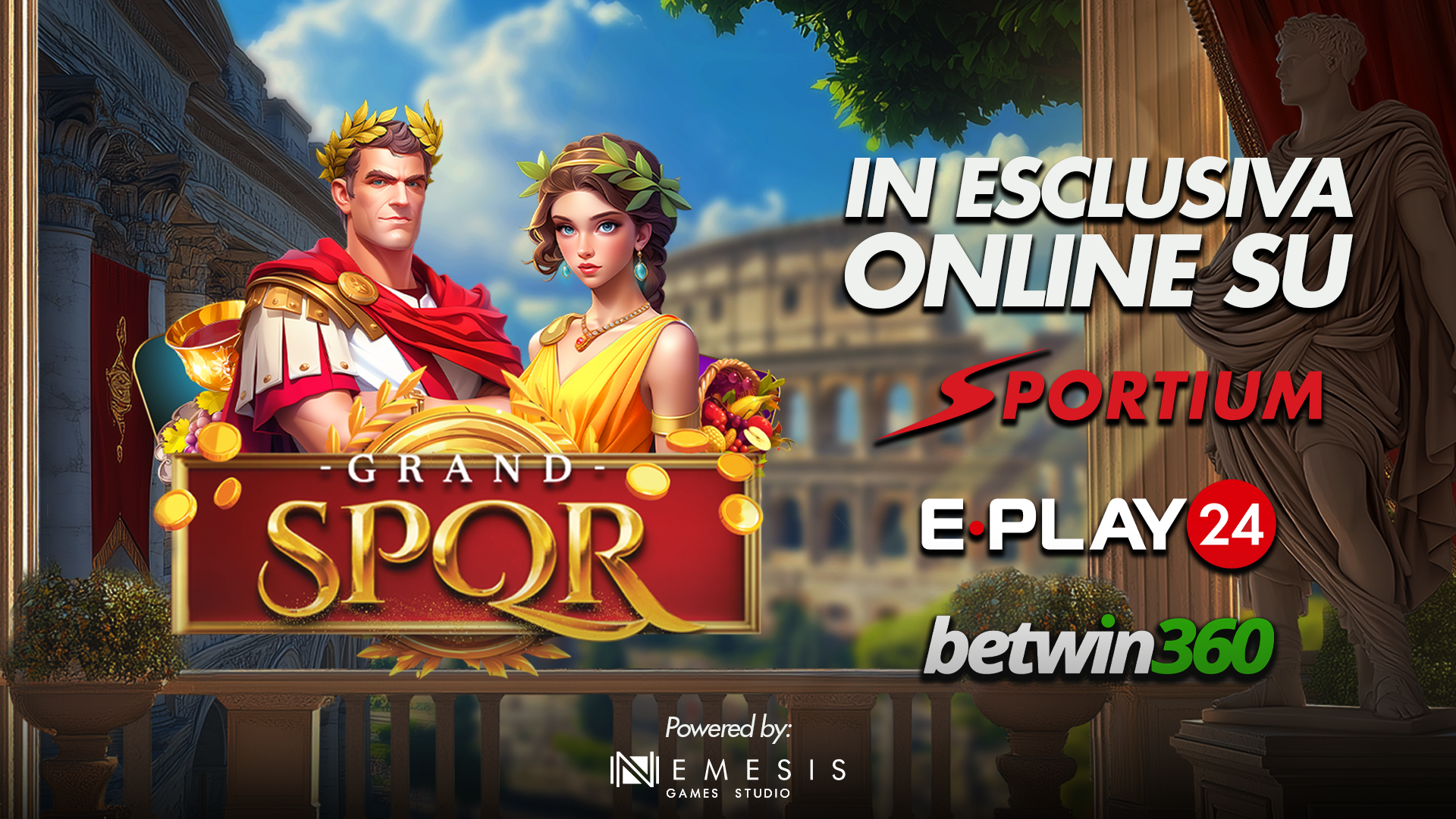 Slot online, un viaggio nell’antica Roma: Nemesis Games Studio lancia in esclusiva Grand SPQR